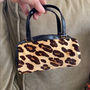 Vintage bag 1960s Leopard print mini purse handbag